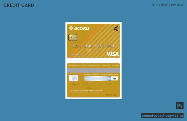 Ghana Access Bank Visa Goldkarte – Beispielvorschau